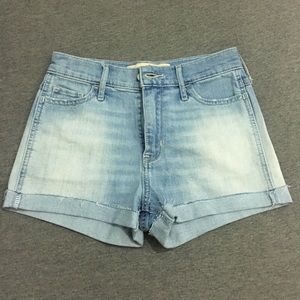 Hollister light wash high-rise jean shorts